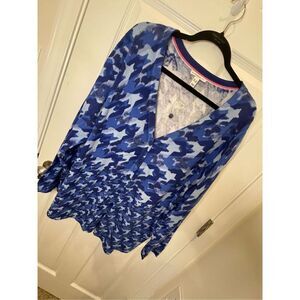 Isaac mizrahi live blue camo cardigan size 3X NWT